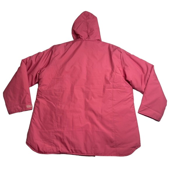 L.L Bean Women’s Rain Wind JacketFull Zip Hooded‎ Pink Windbreaker Reg XL - Picture 10 of 10